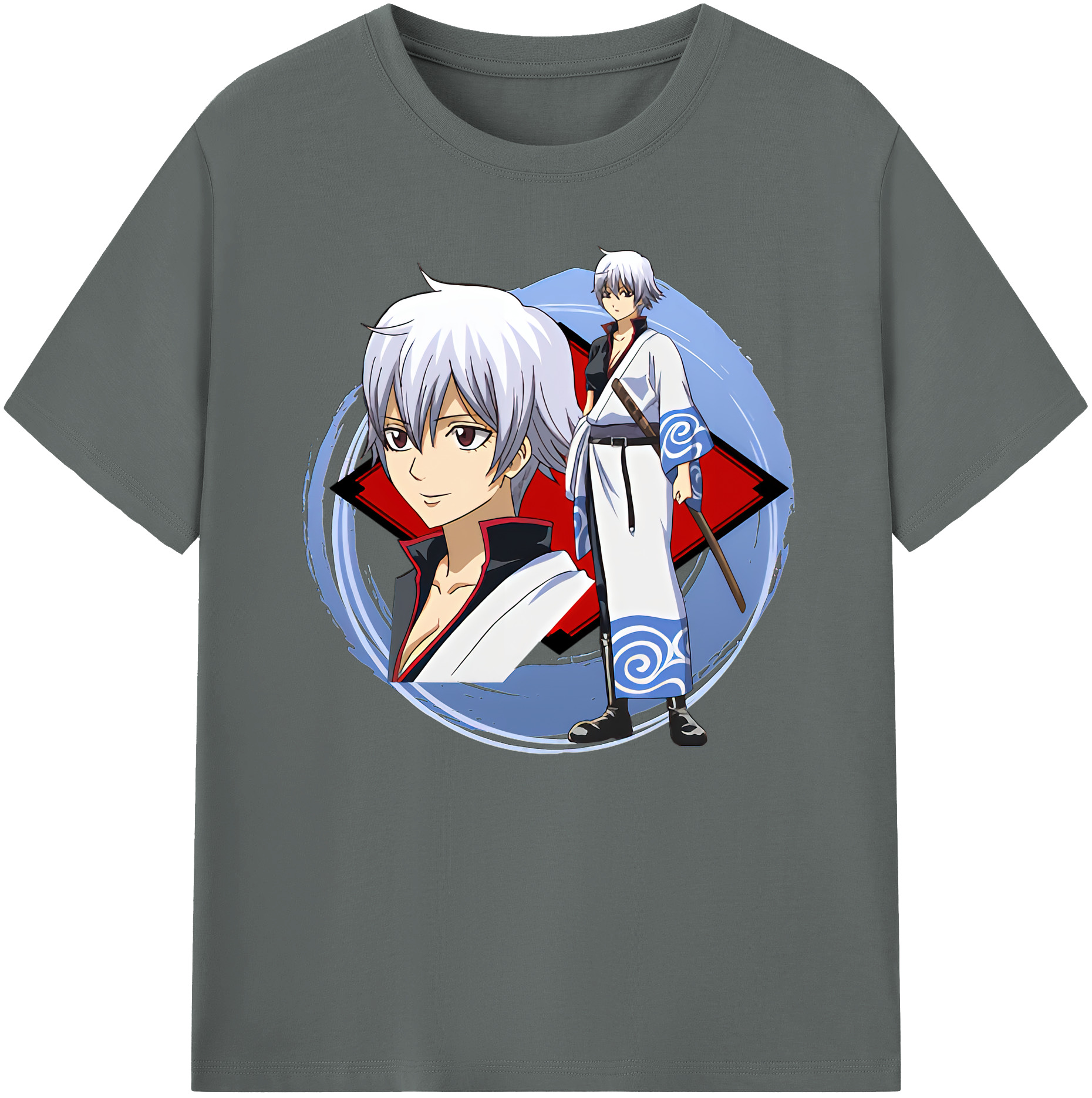 （画像用） ぎんたま 坂田銀時（さかたぎんとき） 神楽 志村新八（しむら しんぱち） GINTAMA Sakata Gintoki Kagura Shimura Shinpachi 綿100％ メンズ半袖Tシャツ｜肌触りやわらか＆通気性